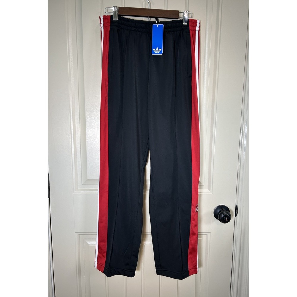 NWT ADIDAS ORIGINALS WOMENS  ADIBREAK TRACK PANTS Sz M Black Snaps Athleticwear